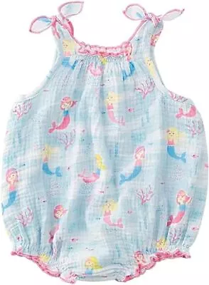 Mud Pie Baby Girl Summer Mermaid Sunsuit Bubble Romper • $20