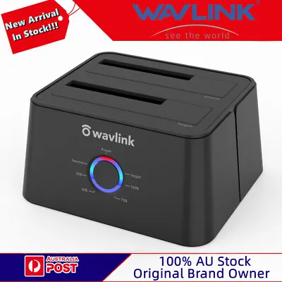 Wavlink USB 3.1 To SATA Dual Bay Hard Drive Docking Station For 2.5 Or 3.5in HDD • $47.58