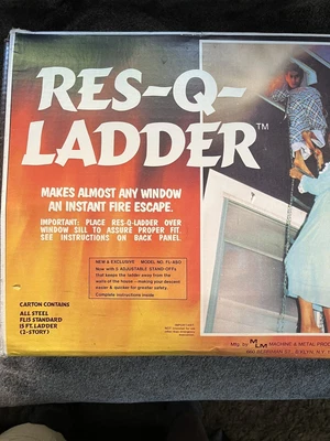 £50 • Buy RES-Q FIRE ESCAPE LADDER 15ft 2-Storey Fast Emergency / Unused Ladder (Boxed)