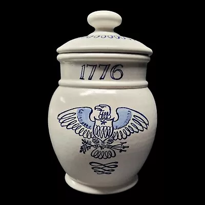 Vintage Patriotic Poppitrail Metlox Cali 1776 Eagle  Cookie Jar Made In Usa • $94.95