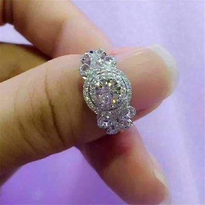2Carat Round Cut Lab Created Diamond Women Engagement Ring 14K White Gold Plated • $109.97