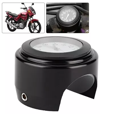 ➹ Motorcycle Modification Handlebar Mount Quartz Clock Watch(Black Surface White • $10.94