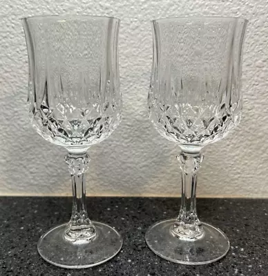 2x Vintage Crystal Wine Glasses Goblet / Chalice • $24.99