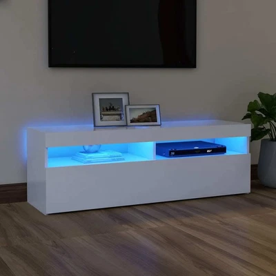 £99.99 • Buy VidaXL TV Cabinet With LED Lights White 120x35x40 Cm