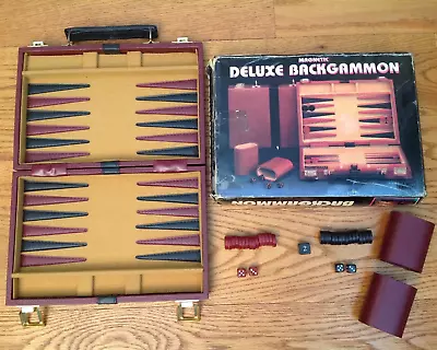 Vtg Deluxe Magnetic Backgammon Game Design Travel Carry Case Complete Drybranch • $11.16