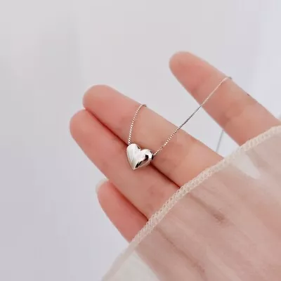 Beautiful Heart Pendant Necklace 925 Sterling Silver Women Girls Jewellery Gift • £3.49