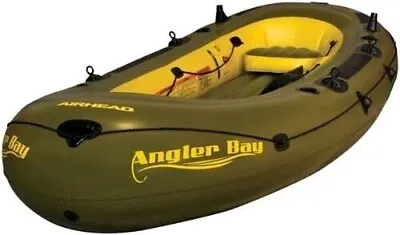 Airhead Angler Bay 6 Person Inflatable Fishing Boat Raft Fish NIB Green AHIBF06 • $269.99