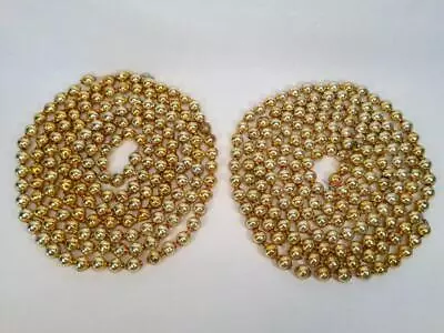 Vintage 16 Feet Gold Mercury Glass 1/2  Bead Christmas Tree Garland 192  • $40.50