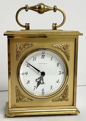 Tiffany & Co. Electric Mantle Clock Brass Estate Vintage • $52.01