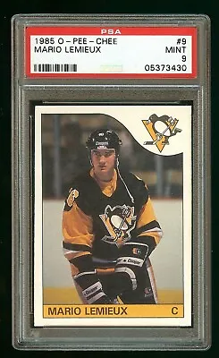 1985-86 O-Pee-Chee OPC #9 MARIO LEMIEUX ROOKIE CARD PSA 9 MINT  • $17500