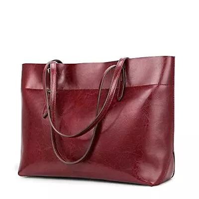  Vintage Genuine Leather Tote Shoulder Bag For Women Satchel Handbag With Red • $78.59