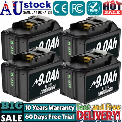 1-4x 9.0Ah 6.0Ah Battery For Makita LXT 18V BL1860 BL1850 BL1840 BL1830 BL1815 • $185.99