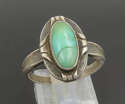 POST BELL 925 Silver - Vintage Turquoise Concave Shank Ring Sz 8 - RG25120 • $74.15