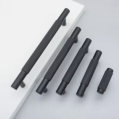 Black Knurle Drawer Pulls Modern Cabinet Pulls Knobs Dresser Knobs Wardrobe Pull • $2.40