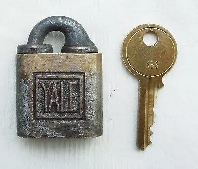 Unusual Small 1 & 1/2 Inch Yale Push Key Lock And Key • $20