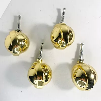 Vintage Shepherd Roller Ball Casters 4 Mid Century Modern Wheel Gold Color 2.25” • $64.95