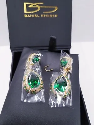 Daniel Steiger Emerald Diamondeau Earrings New • $51.98