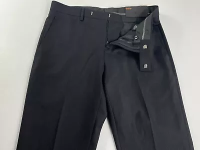 Marc Anthony Size 30X30 Black Suit Separate Dress Pants Flat Front 100% Wool • $28