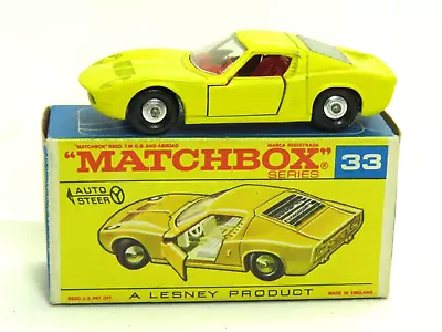 Lesney Matchbox  #33 Lamborghini Miura P400 With Original  F  Box • $55