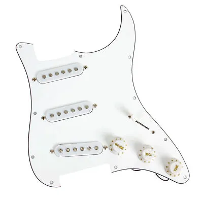 Guitar Loaded Prewired Pickguard For Fender Stratocaster Strat Parts SSS White • $96.13