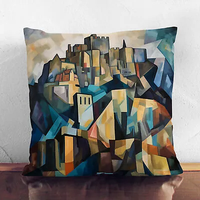 Plump Cushion Edinburgh Castle Cubism Soft Scatter Throw Pillow Cover Filled • £26.95