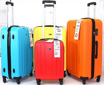 XL Large Medium & Cabin 4 Wheel Suitcase Lightweight Hard Hand Luggage Bag Cases • £25.99
