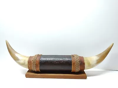 MOUNTED STEER BULL HORNS COW BOY HORN LONGHORNS 23  Vintage  • $81.65