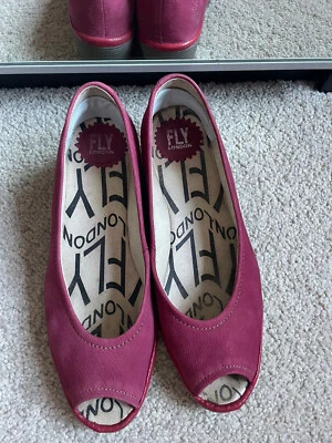 £9.50 • Buy Stunning Wine/ Red Peep Toe Shoes Size 6 Eu39 From Fly London Wedge