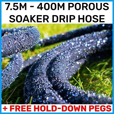£5.99 • Buy Soaker Hose Leaky Pipe Porous Irrigation - 7.5m - 200m + Free Pegs!