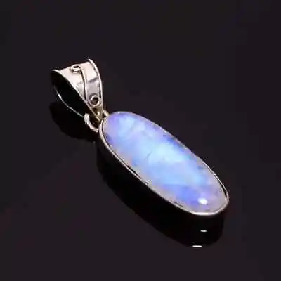 Rainbow Moonstone Gemstone 925 Sterling Silver Handmade Pendant • $16.34