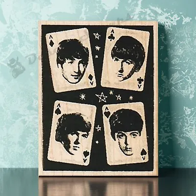 Mounted Rubber Stamp Beatles Stamp Fab Four Stamp Card Stamp Music Stamp • $10.45