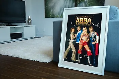 $49.05 • Buy ABBA All Member Autographed Art Poster Print. Look Great Framed