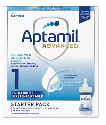 Aptamil Advanced 1 First Baby Milk Formula Starter Pack Ready To Use BBD 0CT 24 • £10.99