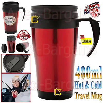 Thermos Flask Travel Mug Insulated Cold/Hot Tea Coffee Drink Thermal Cup 400ml.. • £6.35