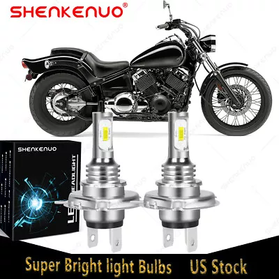 2 LED Head Light Bulbs For 1998-2009 Yamaha V-Star 650 Custom Classic 12v 60/55w • $15.83