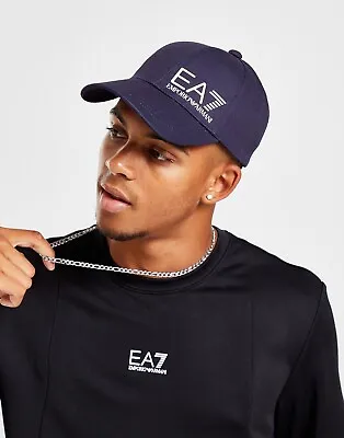 Ea7 Emporio Armani Cap Train Core Id  Baseball Blue Snapback Hat One Size  • £26