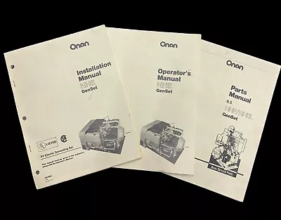 Onan Manual Set For RV Generator Model NHE 940-0622/940-0227/940-0122 • $49.87
