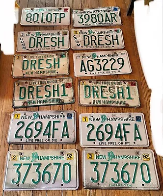 Vintage Lot Of 12 New Hampshire License Plates  Craft Bunch Vanity Farm 80’s-90 • $49.99