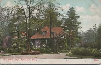 Postcard Pine Banks Lodge Malden MA 1908  • $20