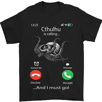 $18.62 • Buy Cthulhu Is Calling Funny Kraken Mens T-Shirt 100% Cotton