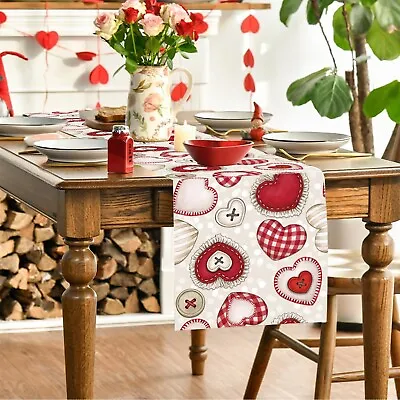 Valentines Day Table Runners 14x72in Cotton Table Runner For Table Decor • £5.76