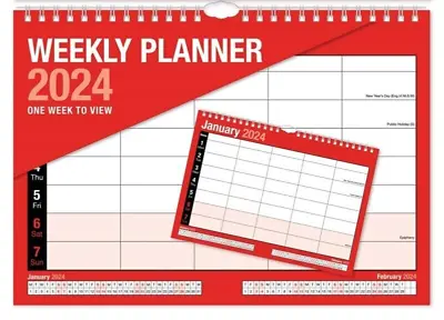 2024 Calendar A4 Week Per View Wall Office Planner Family Organiser • £3.99