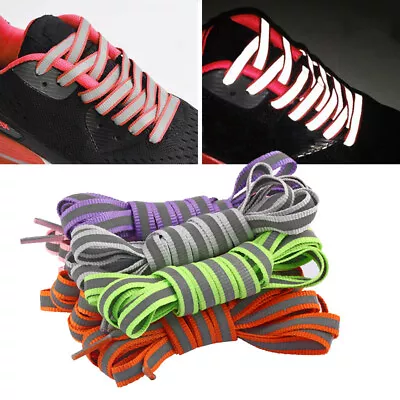 £1.55 • Buy Luminous  Shoelaces In  Safety  Sport  Flat  Canvas The  Dark  Night  Shoelaces