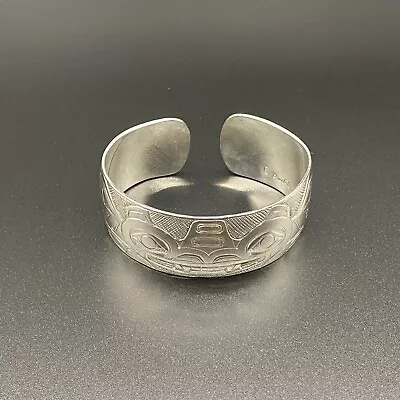 Northwest Coast Native Art (Haida) Sterling Silver Wasgo (Sea Wolf) Bracelet • $581.58