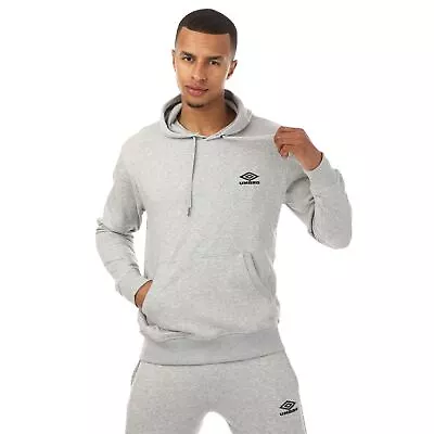 Men's Umbro Diamond Cotton Blend Pullover Hoodie In Grey • £15.99