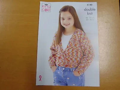 King Cole Double Knitting Pattern 6140 Cardigan And Tabard 22 - 30 In • £3.85