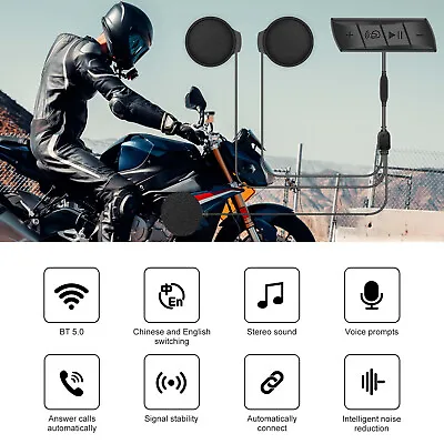 M7 Stereo BT 5.0 Wireless Interphone FM Music Player Speaker Motorcycle Headset • $24.99