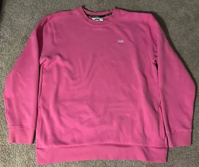 VANS Comfycush Bright Hot Pink Crewneck Sweatshirt W Pockets XL • $15