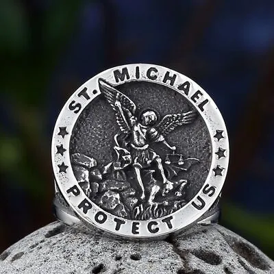 St Michael Ring Cross Vintage Jewelry Men • $14.89