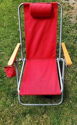  Vintage Rio Beach Wearever Beach Patio Deck Folding Chairs Aluminum Wood Arms • $39.95